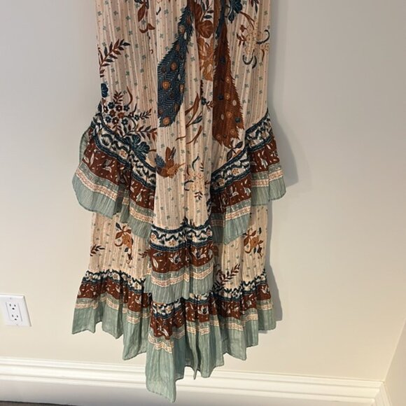 Ulla Johnson Brown and Orange Ruffled Tiered Maxi Dress - Picture 6 of 10